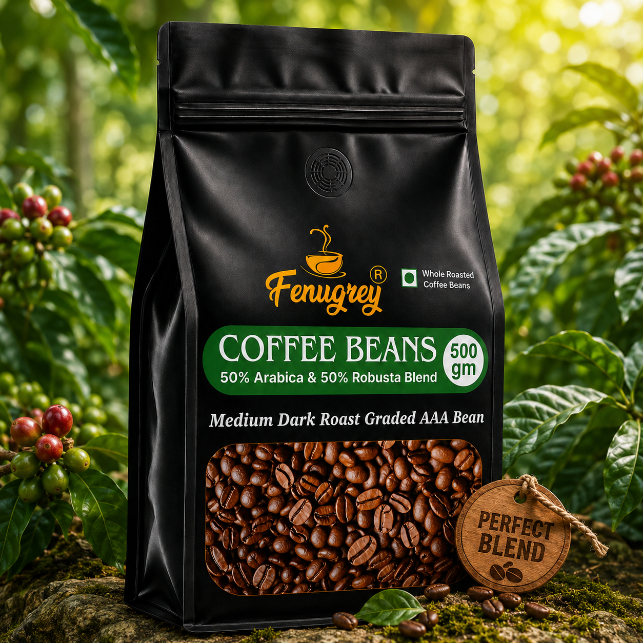 50% Arabica 50% Robusta Blend Beans (500gm)