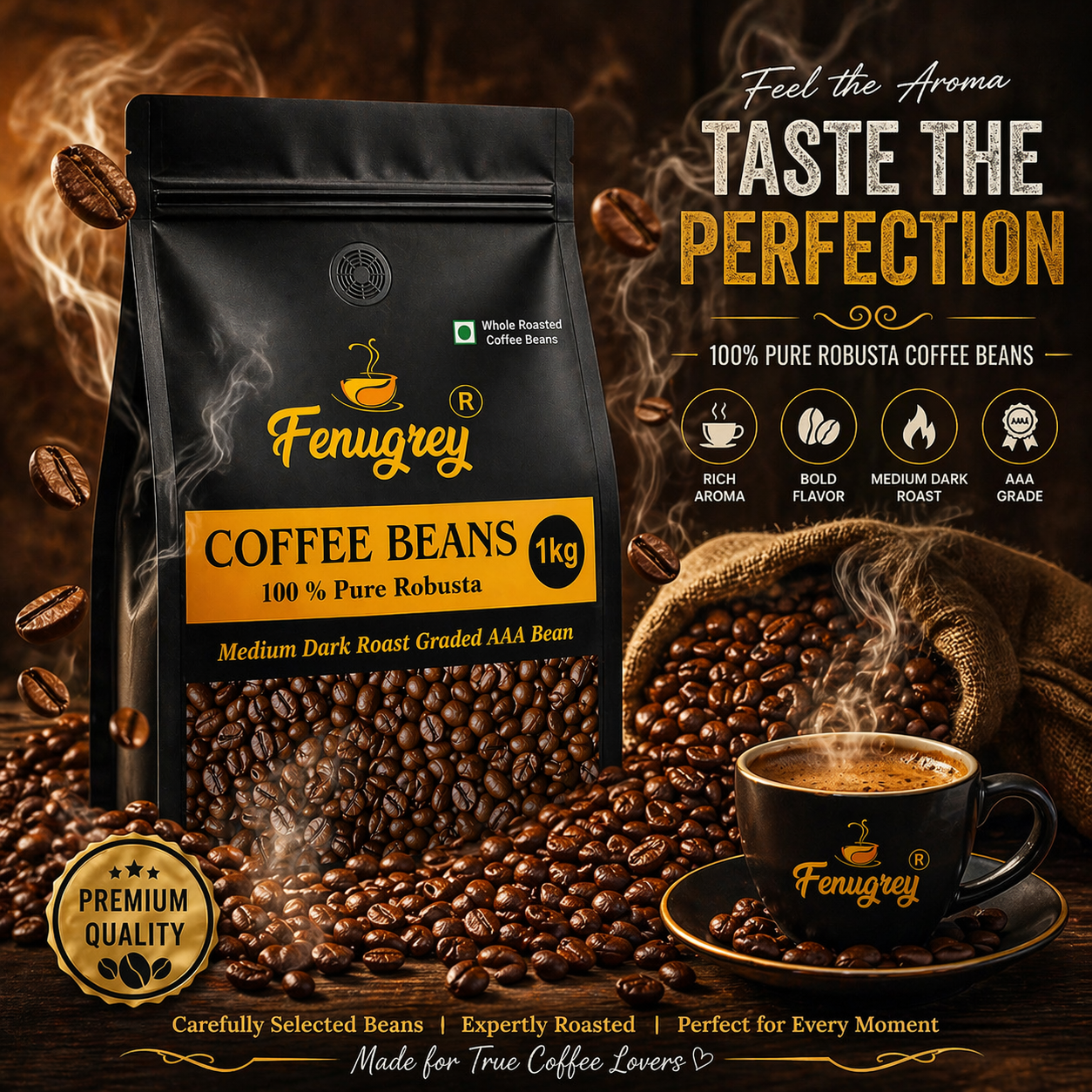 100% Robusta AAA graded  beans(1KG)