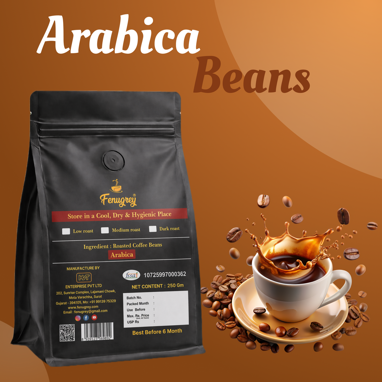 100% Arabica AAA graded beans(250GM)