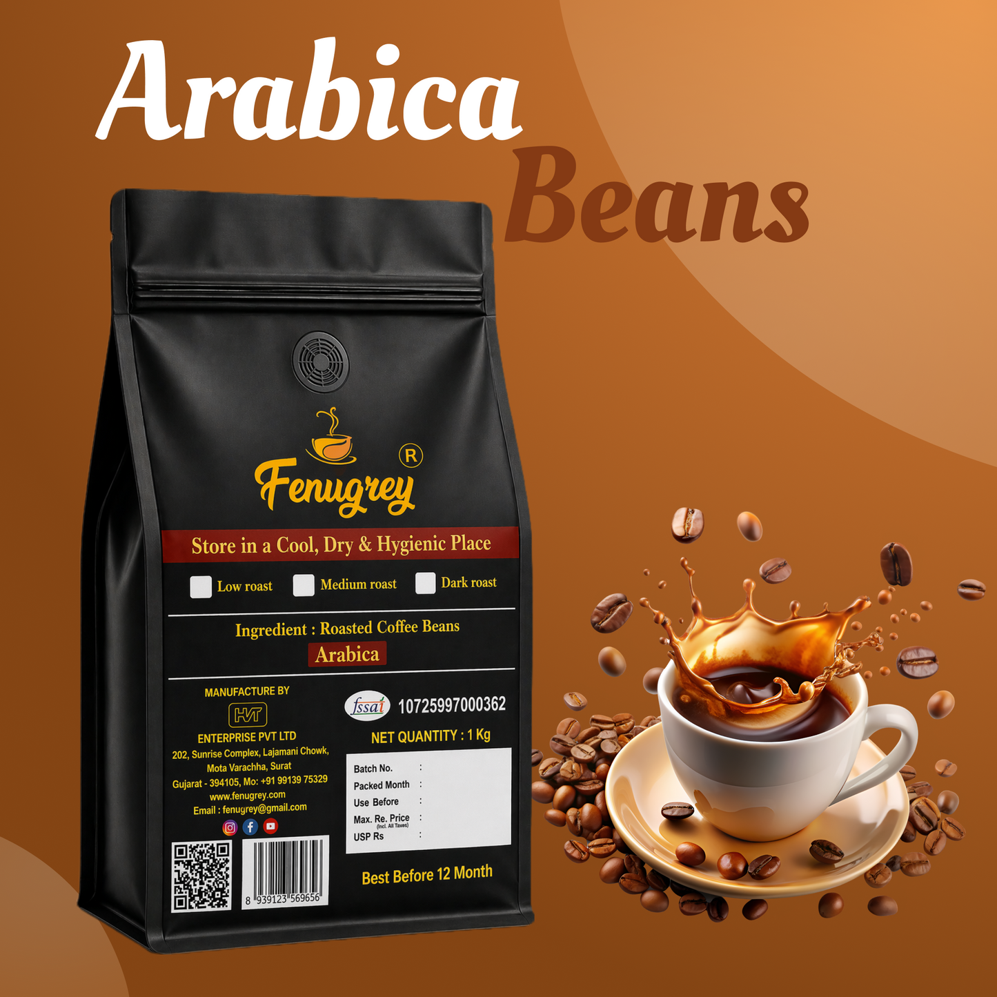 100% Arabica AAA graded beans(1Kg)