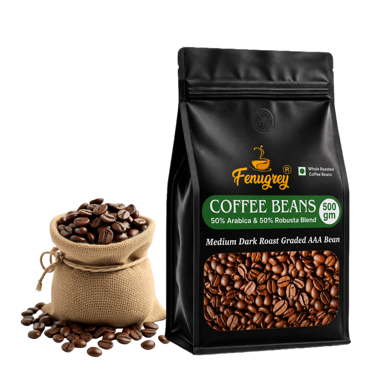 50% Arabica 50% Robusta Blend Beans (500gm)
